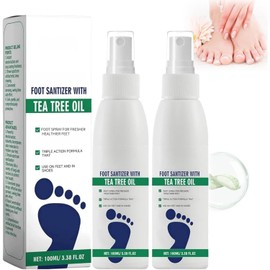ginolmis 2PCS Foot Sanitizer Spray with Tea Tree Oil,Clear Foot Sanitizer Spray,Tea Tree Oil Feet Spray, Foot & Shoe Freshness,Quick-Drying & Travel-Friendly,100 ml/3.5 oz