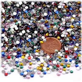 The Crafts Outlet 5,050pc Rhinestones Round 2mm Tiny for Nails - Multi Assortment