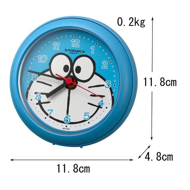 RHYTHM 4KG716DR04 Doraemon Wall Clock, Table Clock, Moisture-Resistant for Use