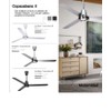 VENTILADOR DE TECHO 56" COPACABANA II ALUMINIO BLANCO