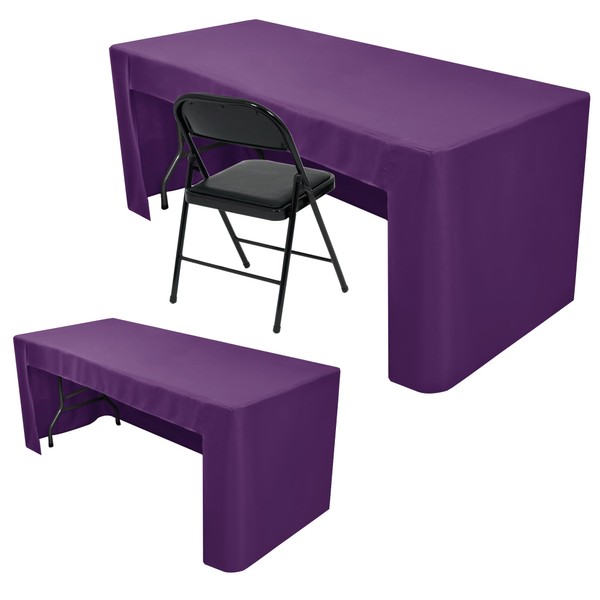 Nasitos 2 Pack 6' Fitted Tablecloth Purple Trade Show Table