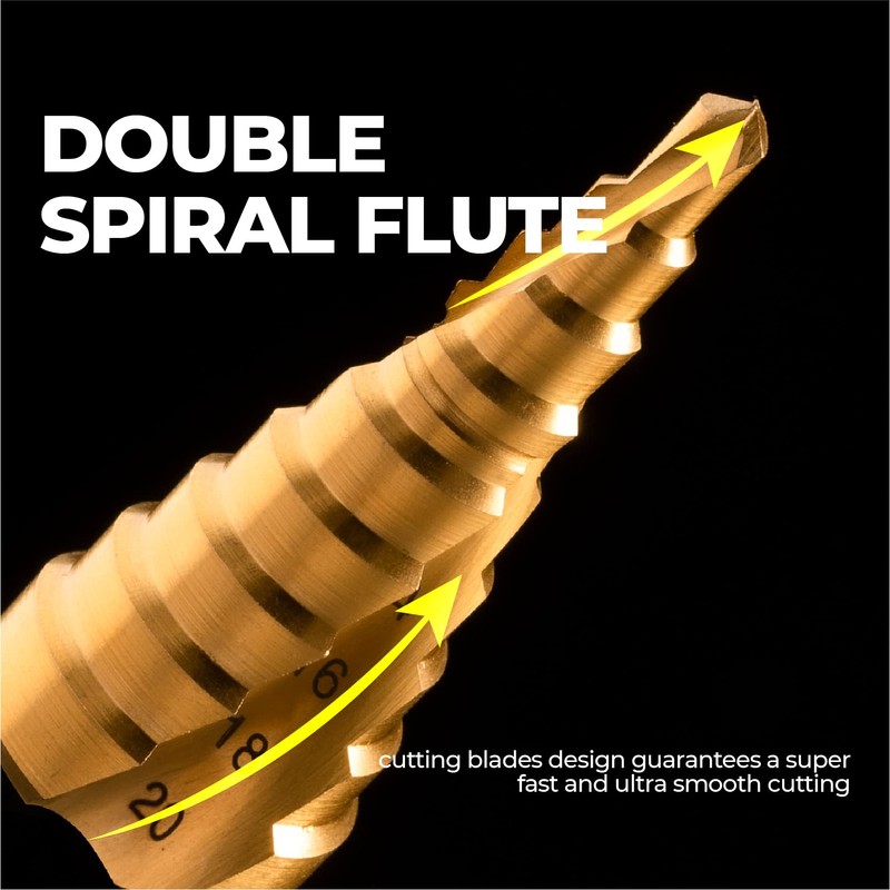 TOOLANT 4-20mm Titanium Hex Shank Step Drill Bit