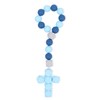 Baptism Silicone Rosary, God Bless Kids First Rosary,My First Rosary with A Cross, Christian Communion Party Decorations, Rosary, Silicone Ten-Year Rosary, First Rosary (Blue Silicone Rosary)
