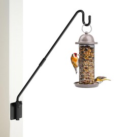 Monalife Deck Hook Wall Mounted,Extended Plant Hanger Outdoor,Bird Feeder Hanger-Metal Fence Shepherds Hooks Bracket for Hanging Hummingbird Feeder,Planter,Flower Baskets,Lantern-360°Rotating Pole