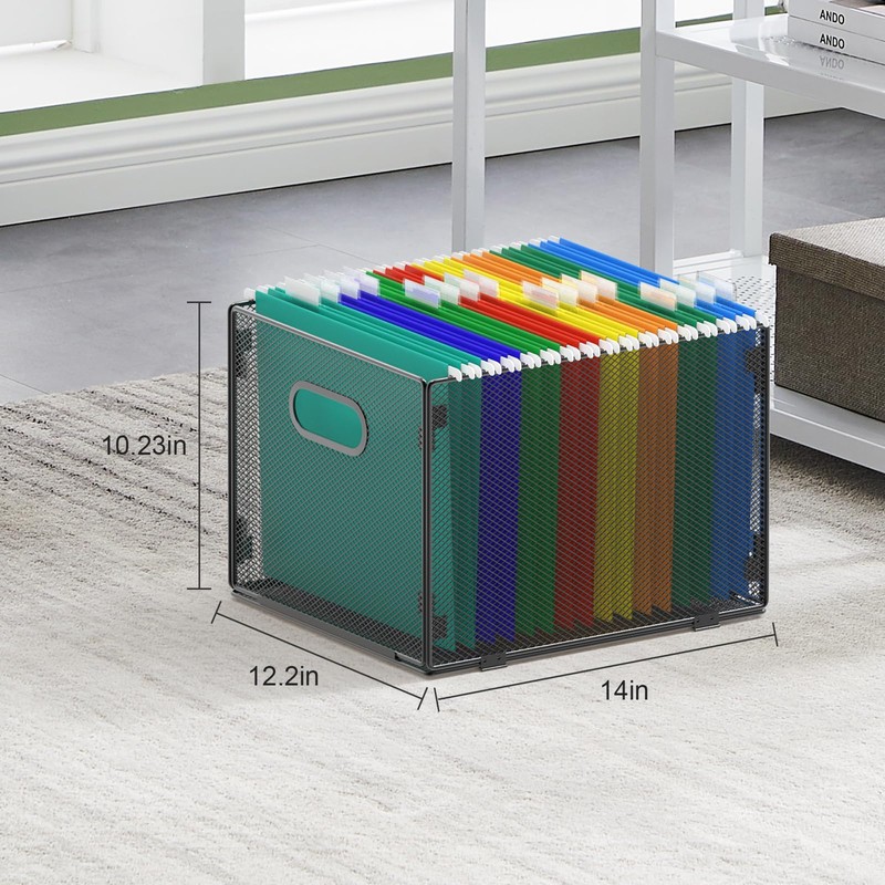 samstar Hanging File Organizer, Mesh File Folder Organizer File Crate