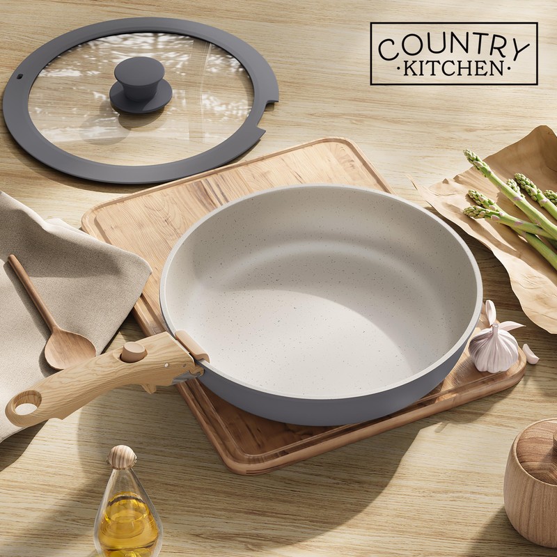 Country Kitchen Cookware Set with Removable Handle, Oven & RV