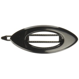 France Luxe Mini Cutout Oval on Plastic Tige Boule Barrette - Black