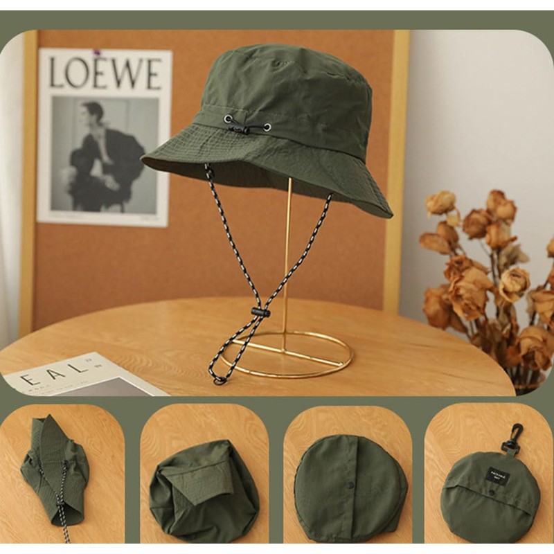 Natiform Safari Hat, Foldable, Integrated Storage, Compact, UV Protection Hat,