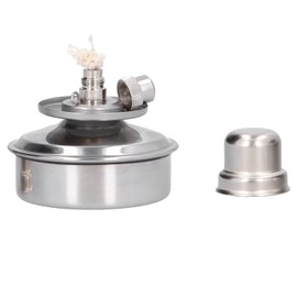 Alcohol Lamp, Adjustable Stainless Steel Lab Alcohol Lamp Explosion Proof with Cover Wick for School Lab Chemicals