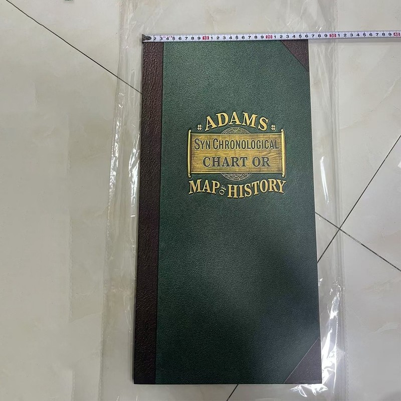 Folded History Timeline Chart for Study – Gold-Stamped Adams Synchronological