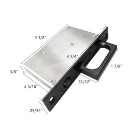 betensh Pocket Door Edge Pull Brushed Nickel Push Automatic Bounce Switch Hidden Handle Sliding Door Pull Hardware,Black