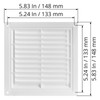 ECOPRO VENT / 4" x 4" Inch Inside Measurement/White Plastic