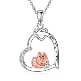 DAYLINLOVE Dog Necklace 925 Sterling Silver with Dachshund / Corgi / Schnauzer / Golden Retriever / Poodle / Yorkshire Terrier / Shih Tzu / Teckels Pendant Dog Jewellery Birthday Gift for Women