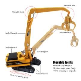 Tipmant Alloy Die-cast Vehicle Model Toy Material Handling Diecast Crane Engineering Truck Metal Durable Kids Birthday Gift Scale1:87