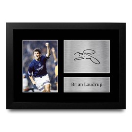 HWC Trading A4 FR Brian Laudrup Rangers Gifts Printed Autograph Picture for Fans and Supporters - A4 Framed