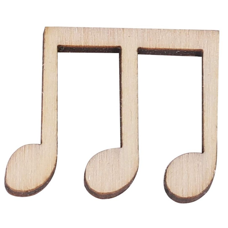100Pcs Wooden Music Note Mixed Decorative Note Embellishment for Concert