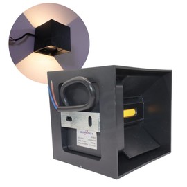 Lámpara LED de Pared Arbotante Negro Mate, 12W 1200 Lúmenes, Diseño Moderno Cuadrado, Luz Cálida Integrada, para Interior y Exterior