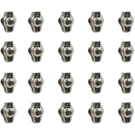 Pack of 20 Wire Rope Clamps Made of 304 Stainless Steel, Wire Rope Clamp, Wire Rope Clamp, M2, for Wire Rope Clamps for Galvanised Steel Ropes