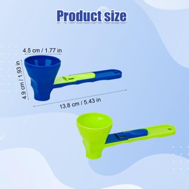 2 x Protein Powder Ladle, Protein Powder Funnel Spoon, Protein Powder Spoon, Protein Powder Measuring Spoon, Funnel, Good Accessory for Controlling Variables (Blue, Green)