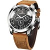 FORSINING Men's Transparent Sport Watch, Luxury Genuine Leather Strap Fashion