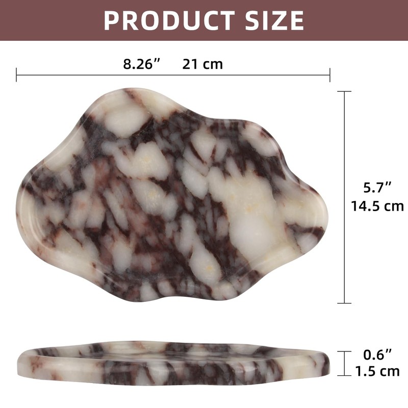 Cloud Marble Bathroom Vanity Tray, Natural Luxury Marble Home Kitchen