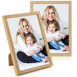WenYa A4 Oak Photo Frames, 2 Pack A4 Picture Frames Wall and Desktop Horizontal Vertical 21x30cm Frames for Family Pictures Display (Oak, A4-2pack)