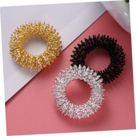 COLLBATH 3pcs Acupressure Massage Rings for Hand Circulation Vibrate Massage Finger Ring Black Fidget Men