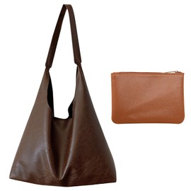 EHDWXVZM 1 leather handbag, 1 mini purse, fashionable and classic design, large capacity, portable storage bag, suitable for daily work and excursions., Coffee colour