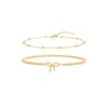 JNUIEU 2pcs Gold Bow Ankle Bracelets for Women 6In 8In