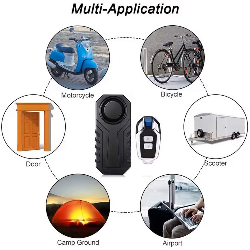 Audiofan, Motorcycle, Security Alarm, Car Security Buzzer, Adjustable Volume, Anti-Theft