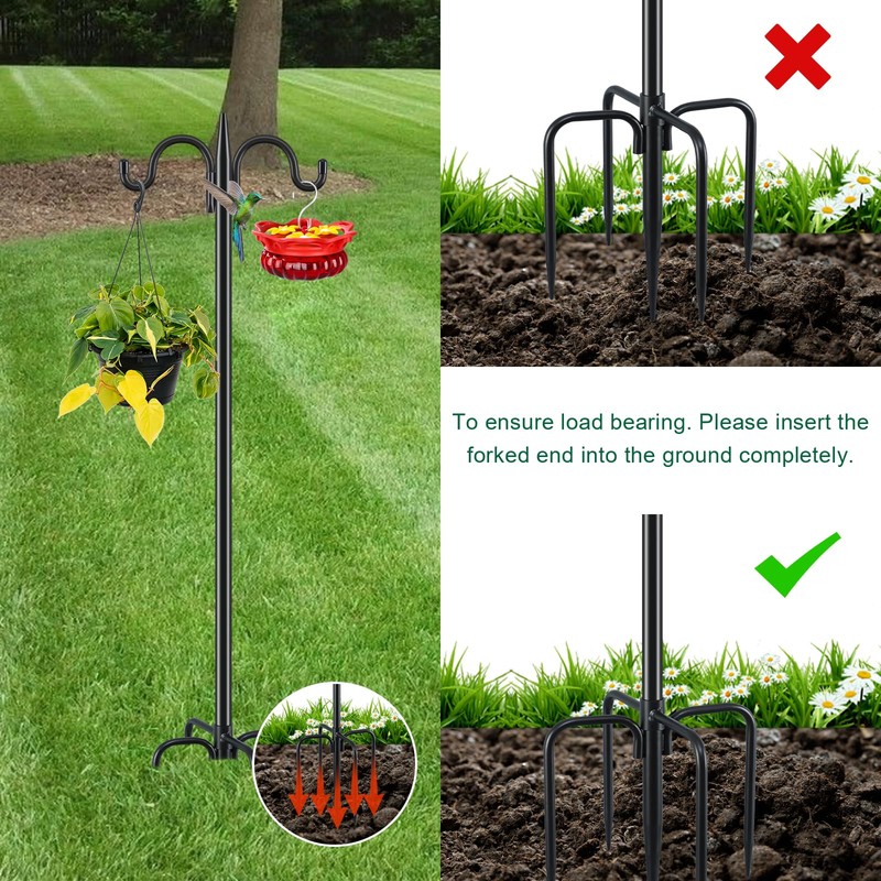 Gtongoko Double Shepherds Hook for Outdoor, 2 Pack 108 Inch