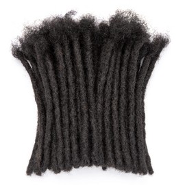 DAIXI 6 Inch 60 Strands 100% Real Human Hair Dreadlock Extensions for Man/Women Full Head Handmade 0.8cm Thickness Can Be Dyed Bleached Curled and Twisted Dreadlocks Bulk Permanent Loc Extensions Bundles with Needle and Comb