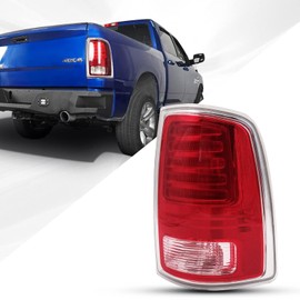 FIONE - FOR Dodge Ram 1500 Tail Lights Assembly 2013-2018,2500 & 3500 Tail Light 2014-2018 New Upgrade LED Rear Light with Bulbs, Clear&Red Lens Chrome Passenger Right Side 68093078AC CH2801203