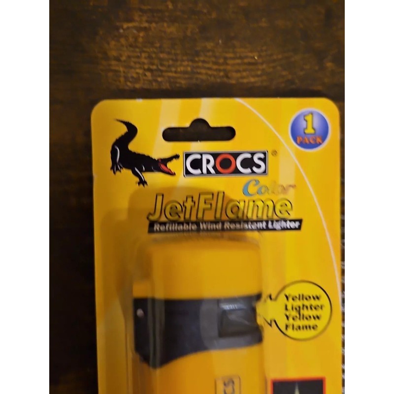 CROCS Color Jet Flame Refillable Yellow Lighter