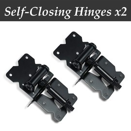 skysen Stainless Steel Vinyl Wood Fence Self Closing Gate Hinges Black(2063 Pair)