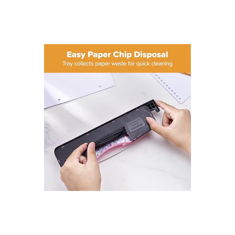 PaperPro 2188 Ribbon Compact 3-Hole Punch, pink