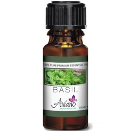 Basil Essential Oil - 100% Pure Blue Diamond Therapeutic Grade by Aviano Botanicals (10 ml)