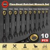 Egofine Ratcheting Wrench Set 10 Piece, Metric Wrench Set, CR-V