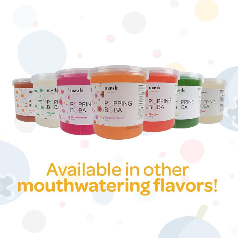 Mayde Popping Boba Pearls for Drinks, Desserts, & Breakfast Bowls