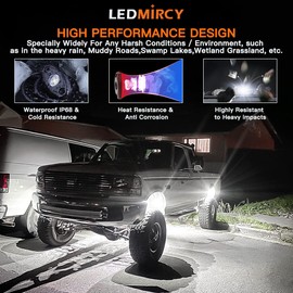LEDMIRCY LED Rock Lights 10PCS White for Off Road Truck RZR Auto Car Boat ATV SUV Waterproof High Power Neon Trail Rig Lights (Pack of 10,White)