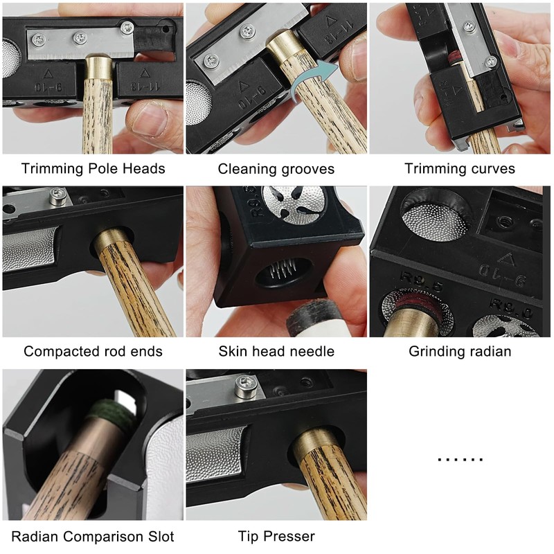 ZLLkeji Billiard Pool Cue Tips Repair Tool 11 in 1