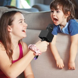 Tofficu Fake Microphone Props Pretend Play Plastic Mics Speech Mics Karaoke Performance Model with Microphone Flag Station for Party Favors (Square mic Flag)