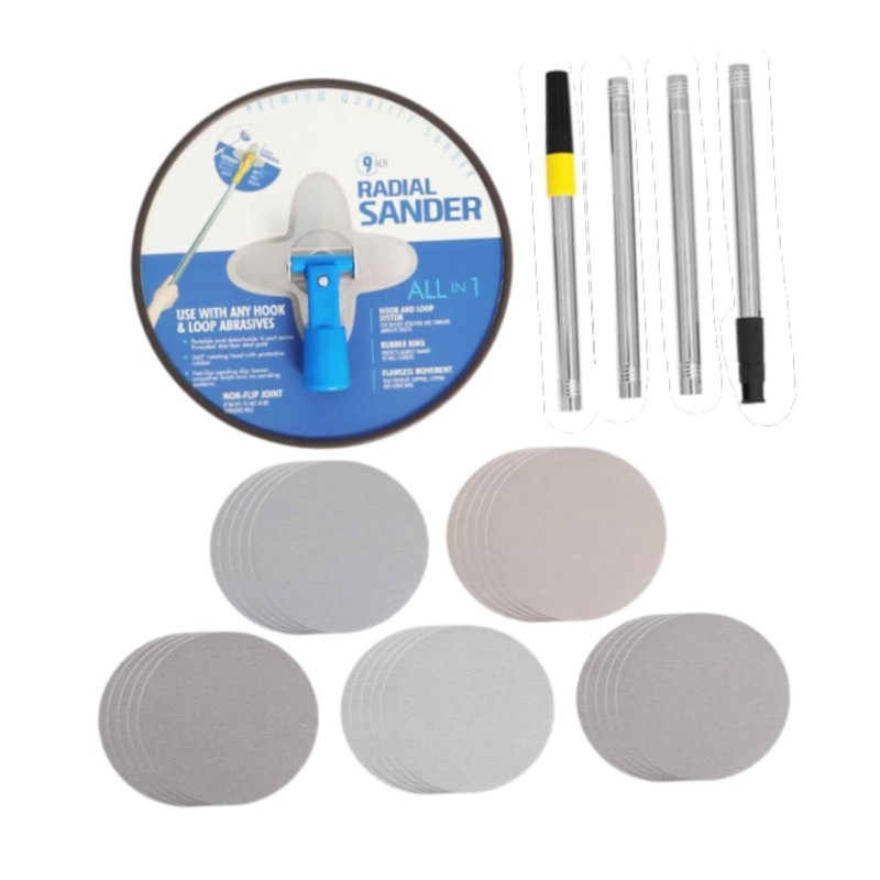 perfeclan Manual Drywall Sander with Extension Rod 360° Swivel Head