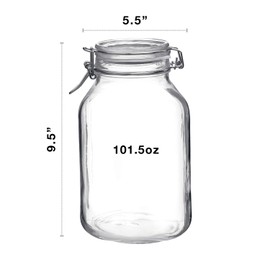Bormioli Rocco Fido Round Jar, 101-1/2-Ounce, Clear