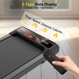 Under Desk Walking Pad, Protable Treadmills for Home,Treadmill with LCD Display and Remote Contro, Black