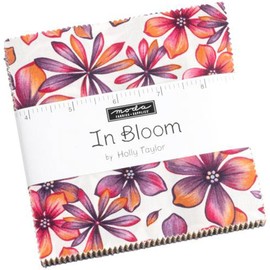 Moda Fabrics in Bloom Charm Pack by Holly Taylor; 42-5"" Precut Fabric Quilt Squares, Assorted