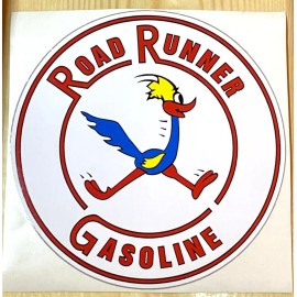 Road Runner Gasoline, Racing Car Sticker, Vintage, Large, 4.75" Diameter