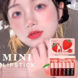 Lip Tint Stain Set, 6 Colours, Long Lasting Waterproof Lip Stain, Mini Liquid Lipstick, Non-Sticky Natural Matte Finish, Transfer-Proof Lip Gloss, Vivid Colour Lip Tint