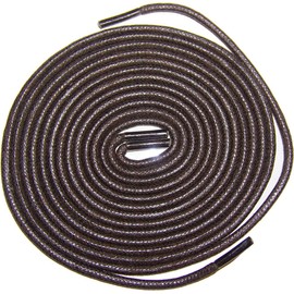 Shoeslulu 20" Premium Round Waxed Canvas Shoelaces Bootlaces (19.5 in. (50 cm), Dark Brown)