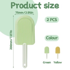 2 PCS Cat Tongue Comb, Cat Grooming Brush - Perfect Cat Hair Brush for Short and Long Haired Cats, Soft Cat Tongue Brush for Gentle Grooming and Shedding Control (Green, Yellow)